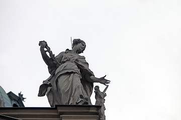 Image showing External architectural details of Karlskirche Vienna