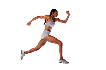 Image showing Fast running athlete  woman