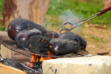 Image showing eggplants on campfire