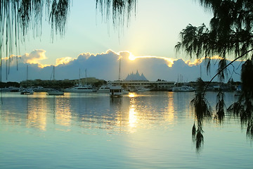 Image showing Sunrise Over Marina Mirage