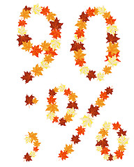 Image showing Autumn maples leaves letter