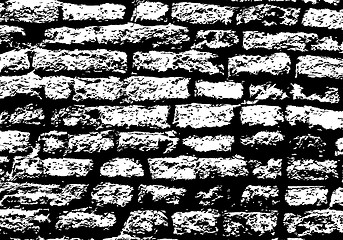 Image showing Grunge white and black brick wall background