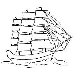 Image showing Sketch of nautical sailing vessel