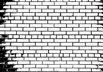 Image showing Grunge white and black brick wall background