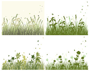 Image showing meadow silhouette set