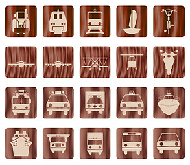 Image showing transportation icon set