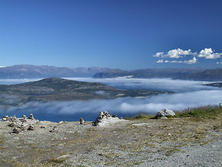 Image showing Sea of clouds in Norway