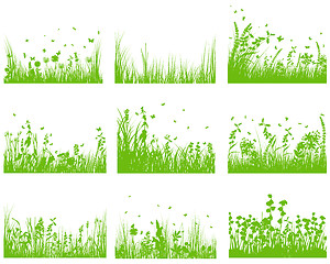 Image showing meadow silhouette set