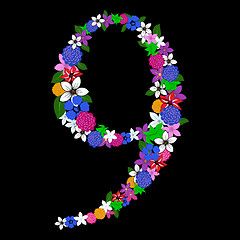 Image showing floral numeral