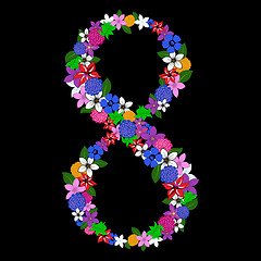 Image showing floral numeral