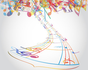 Image showing Multicolour  musical notes