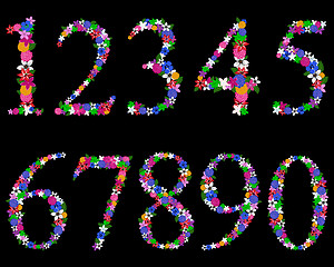 Image showing floral numeral set