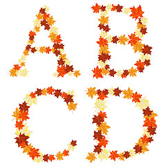Image showing Autumn maples leaves letter