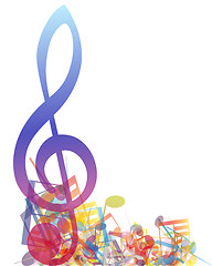 Image showing Multicolour  musical notes