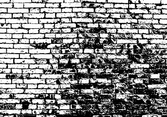Image showing Grunge white and black brick wall background