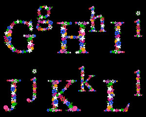 Image showing floral alphabet