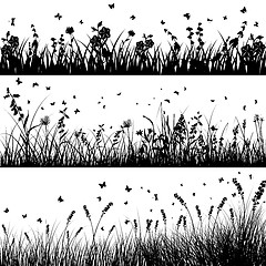 Image showing meadow silhouette set