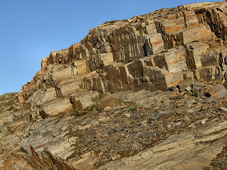 Image showing Rocky landscape - bare stone wall