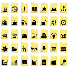 Image showing business and office icon set