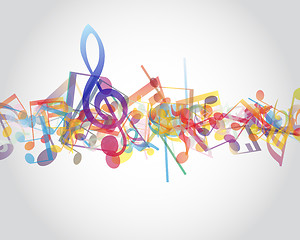 Image showing Multicolour  musical notes