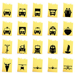 Image showing transportation icon set