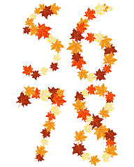 Image showing Autumn maples leaves letter