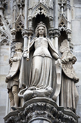 Image showing Statue of Saint, St. Stephen's Cathedral in Vienna