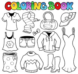 Image showing Coloring book clothes theme 1