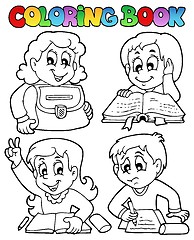 Image showing Coloring book school topic 4