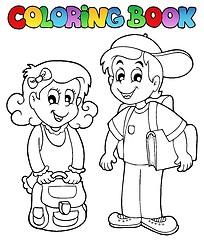 Image showing Coloring book school topic 3