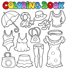 Image showing Coloring book clothes theme 2