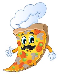 Image showing Cartoon pizza chef