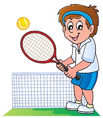 Image showing Cartoon tennis player