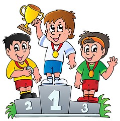 Image showing Cartoon winners podium