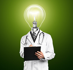 Image showing Lamp Head Doctor Man With Stethoscope