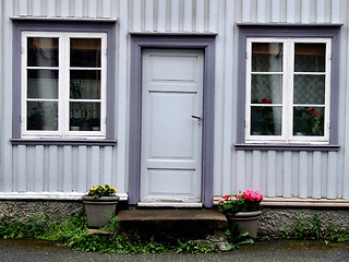 Image showing Old house door and windows