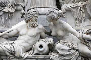 Image showing Detail of Pallas-Athene fountain, Vienna