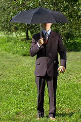 Image showing Businessman Working Outdoors