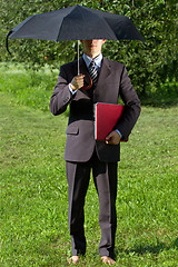 Image showing Businessman Working Outdoors