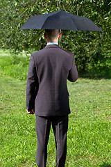 Image showing Businessman Working Outdoors