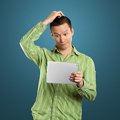 Image showing Business Man With Touch Pad