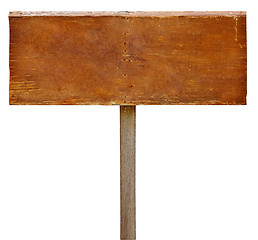 Image showing Wood sign board on white background