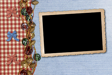 Image showing photo frame on retro background 