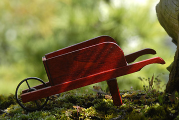 Image showing wooden wheelbarrow