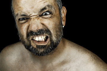 Image showing angry man with beard