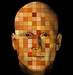 Image showing man portrait with colorful squares