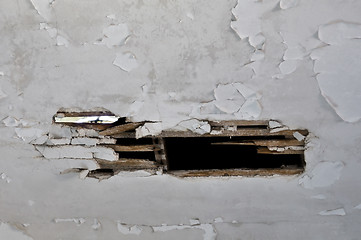 Image showing broken wooden ceiling