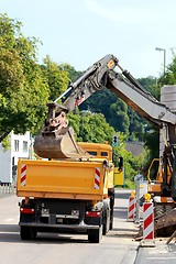 Image showing construction site truck loading