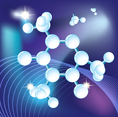 Image showing Molecule,  molecular structure, science abstract background, eps10