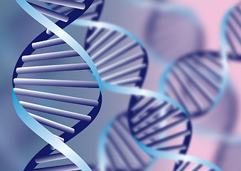 Image showing DNA helix, biochemical abstract background with defocused strands, eps10 